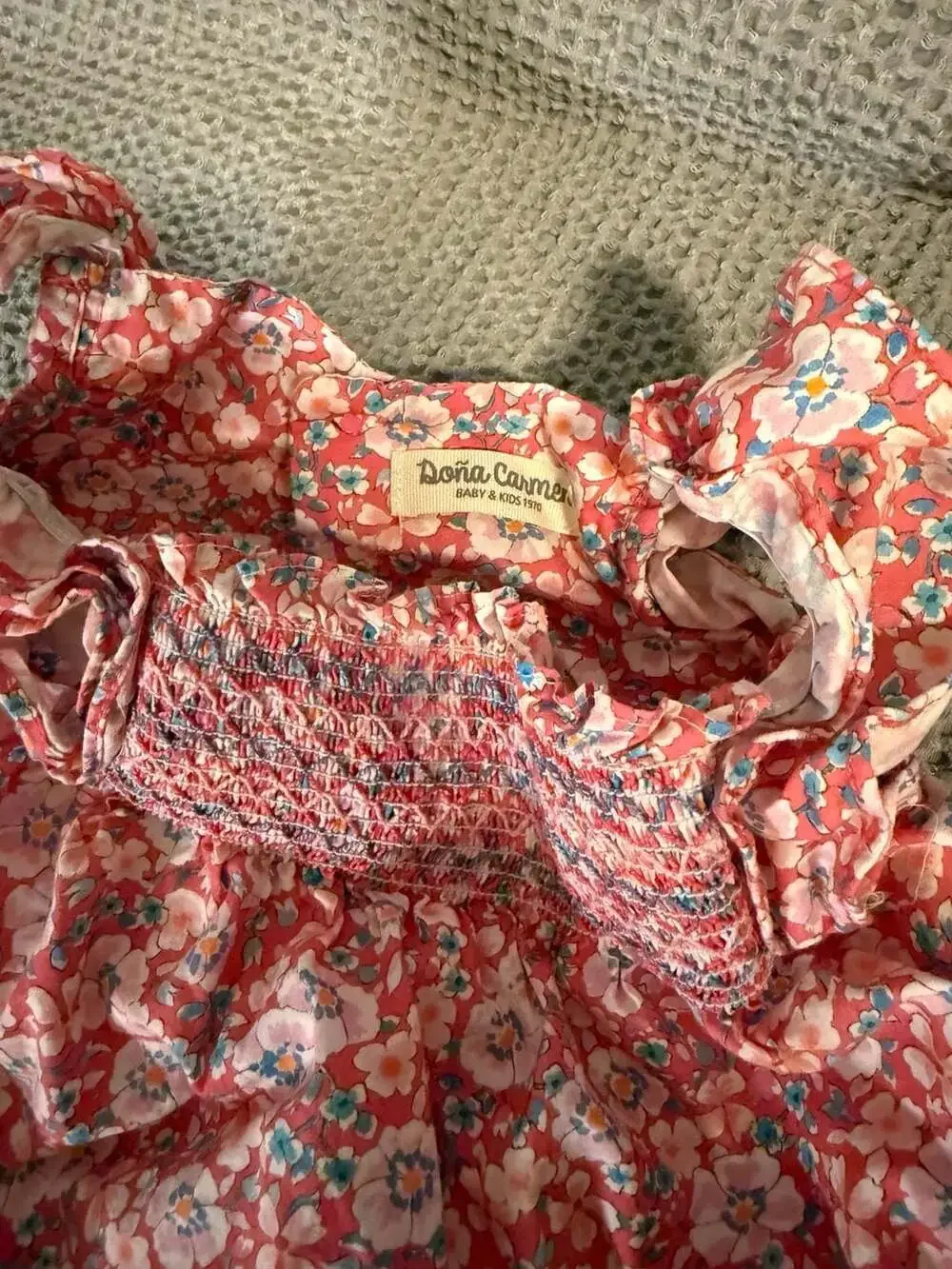 Doña Carmen Baby & Kids Floral Smocked Top and Bloomer Set